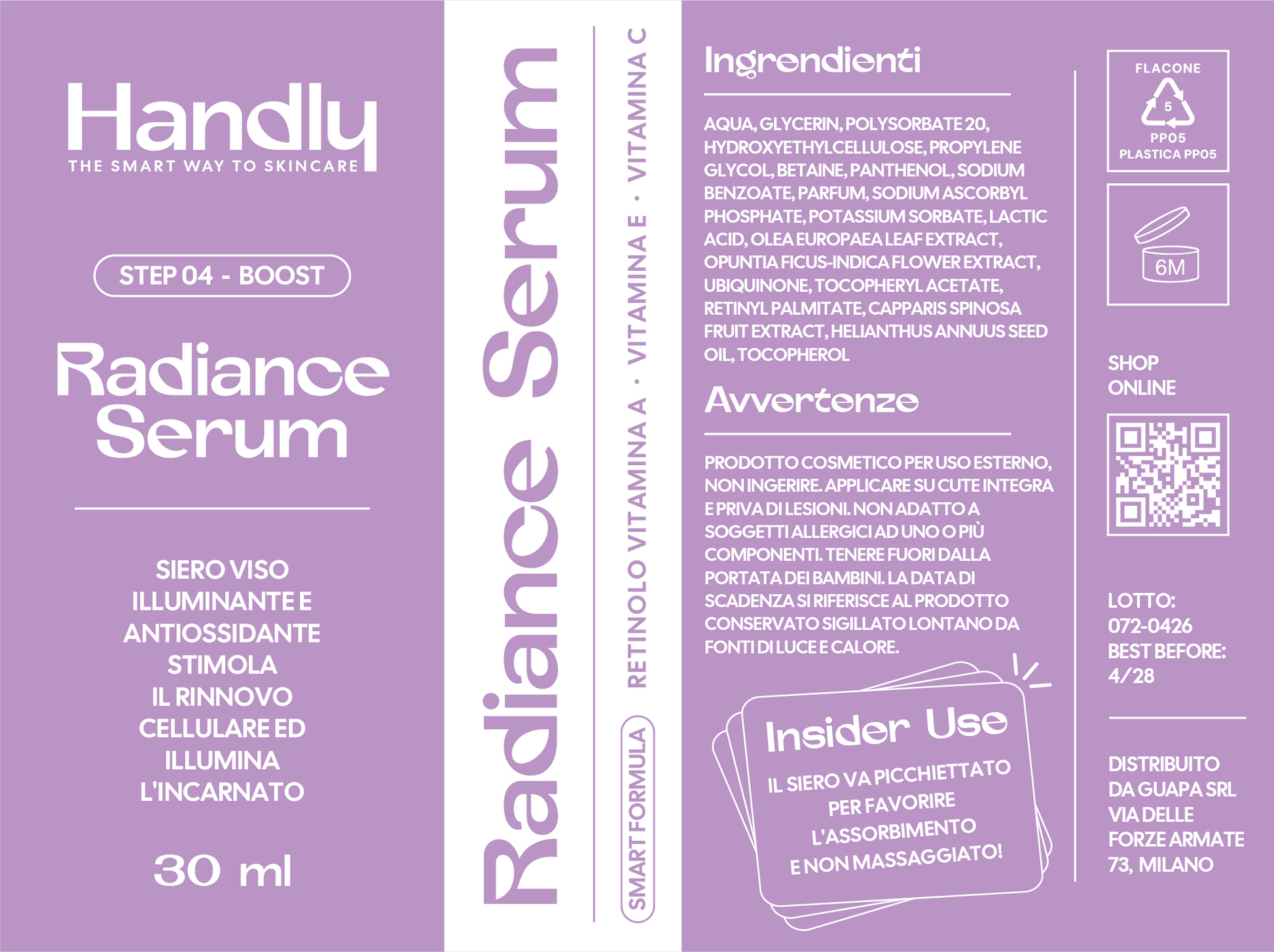 Radiance Serum Handly — siero illuminante retinolo vitamina C 30ml — Step 04 Boost