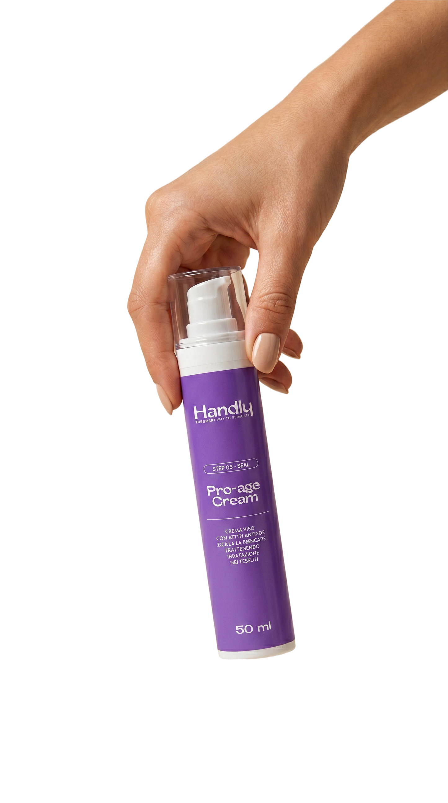 Pro-age Cream Handly — crema antiage acido ialuronico peptide collagene 50ml — Step 05 Seal