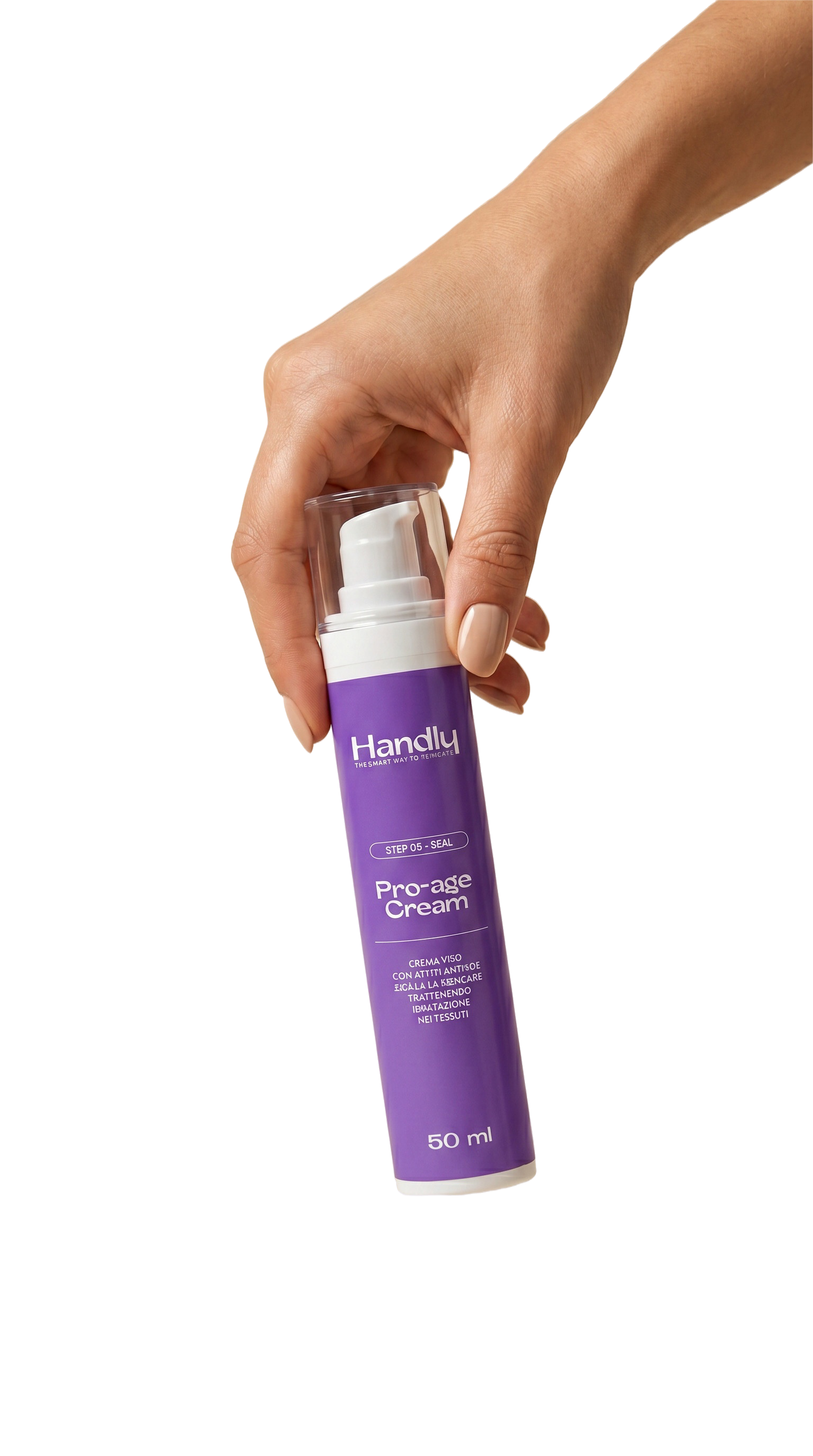 Pro-age Cream Handly — crema antiage acido ialuronico peptide collagene 50ml — Step 05 Seal